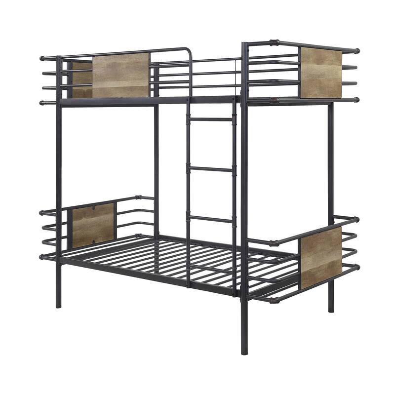 Curry Gunmetal Twin over Twin Bunk Bed