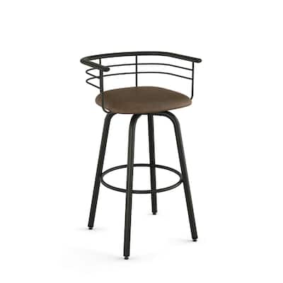 Amisco Turbo Swivel Bar Stool with Distressed Wood Seat