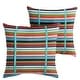preview thumbnail 24 of 30, Sorra Home Sunbrella Outdoor Double Petite Flange Pillow Set of 2 16 in H x 16 in W x 6 in D - Sunbrella - Carousel Confetti/Canvas Aruba