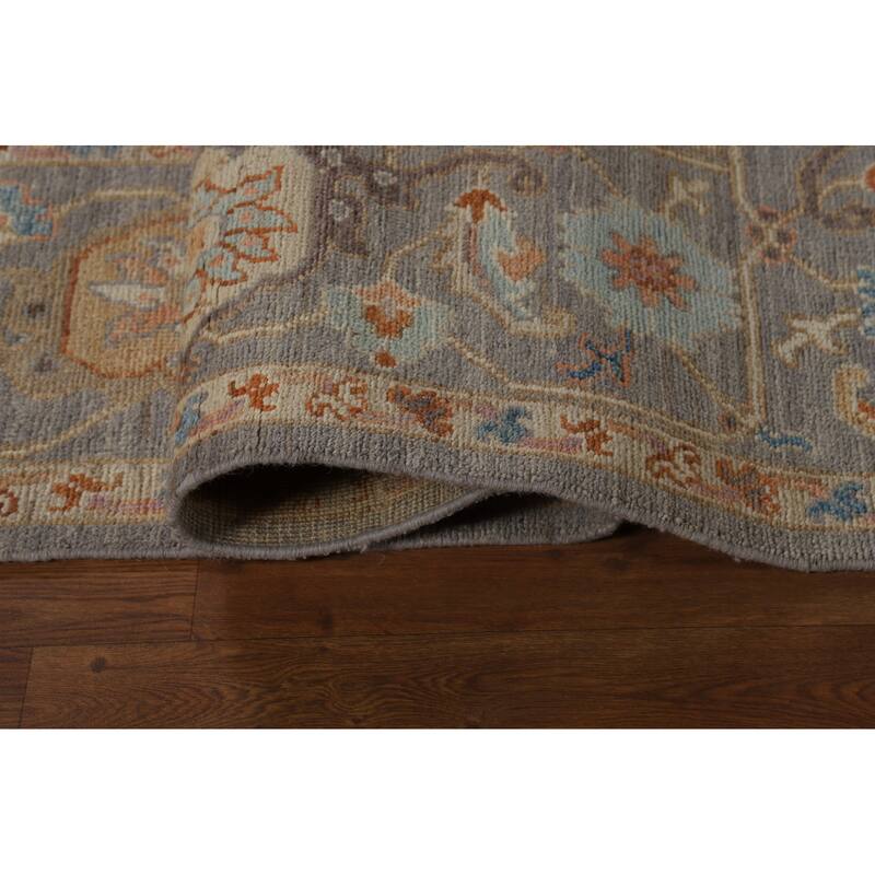 Vegetable Dye Oushak Turkish Area Rug Hand-Knotted Wool Carpet - 8'2" x 9'8"