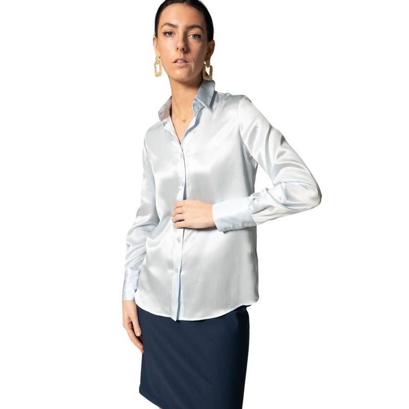 Luxe Silk Blouse in Blue