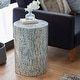 preview thumbnail 1 of 16, Light Blue Mother of Pearl Shell Handmade Mosaic Drum Geometric Accent Table Light Blue