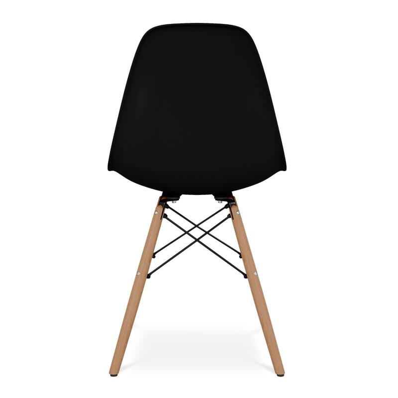 Heavy Duty Plastic and Wood Dining Side Chair with Solid Back Support - 21” x 18.50” x 32.50”