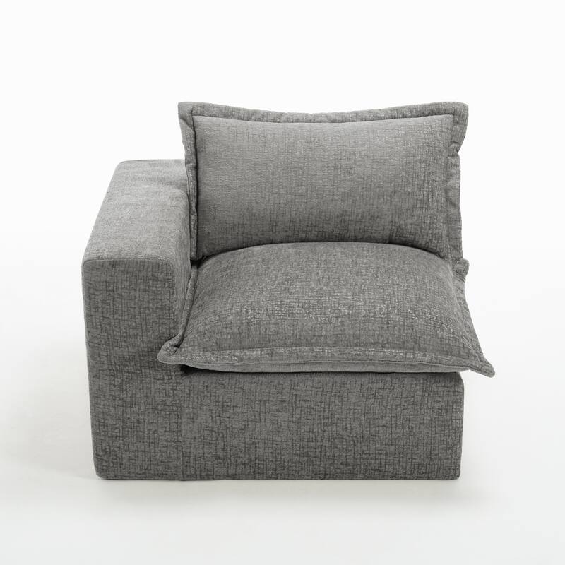 42"W Chenille Upholstered No Assembly Corner Chair