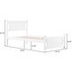 preview thumbnail 3 of 26, Modern Twin Wood Bed Frame with Geometric Headboard, Solid Pine Construction