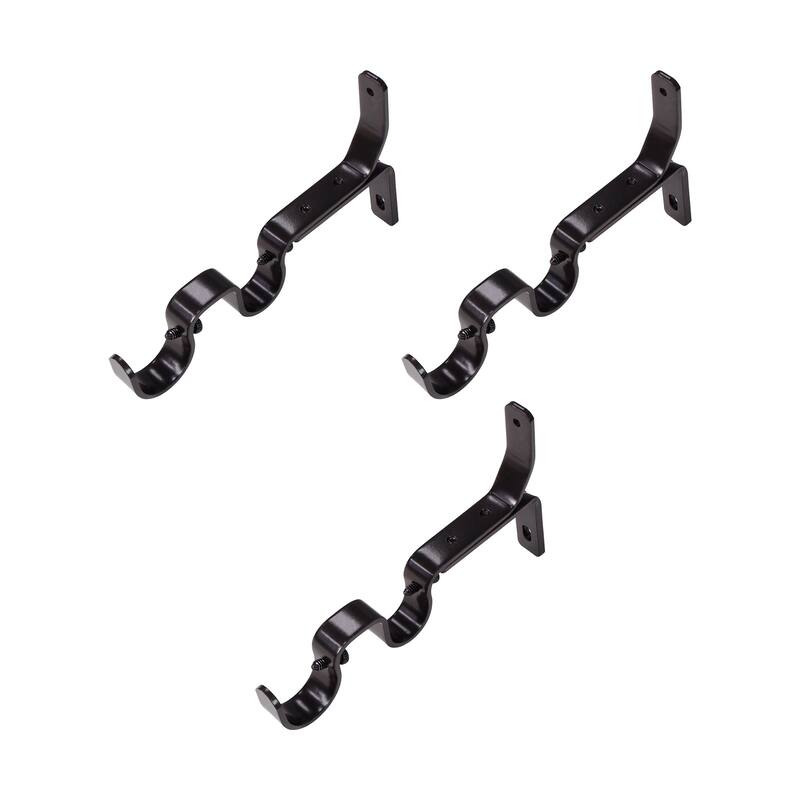 Double Curtain Rod Brackets 1" & 3/4" | 3-Pack