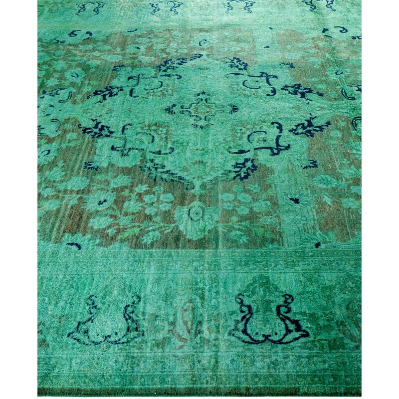 Overdyed One-of-a-Kind Hand-Knotted Area Rug - Green - 6' 2" x 8' 10"