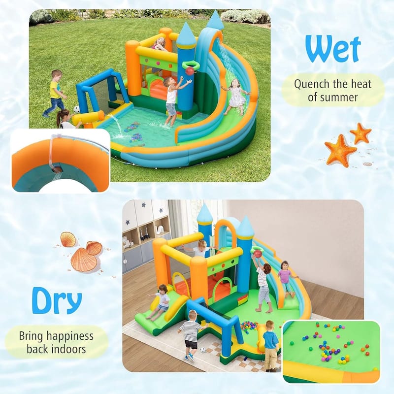 Inflatable Water Slide Kids Pool Park Climbing Wall