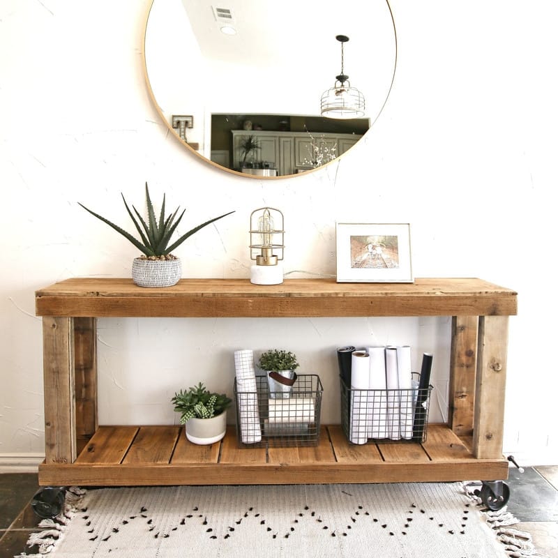Natural 60" Luxe Console on Wheels