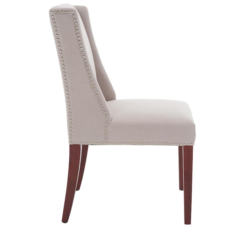 SAFAVIEH Chante Beige Linen Dining Chair (Set of 2) - 22" W x 26" D x 39" H - 22"W x 26"D x 39"H