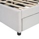 preview thumbnail 12 of 30, Linen Fabric Platform Bed with Brick Pattern Headboard, with Twin Trundle and 2 Drawers, Full Size