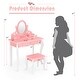 preview thumbnail 13 of 16, Gymax Kids Vanity Princess Makeup Dressing Table Stool Set W/ Mirror - See Details