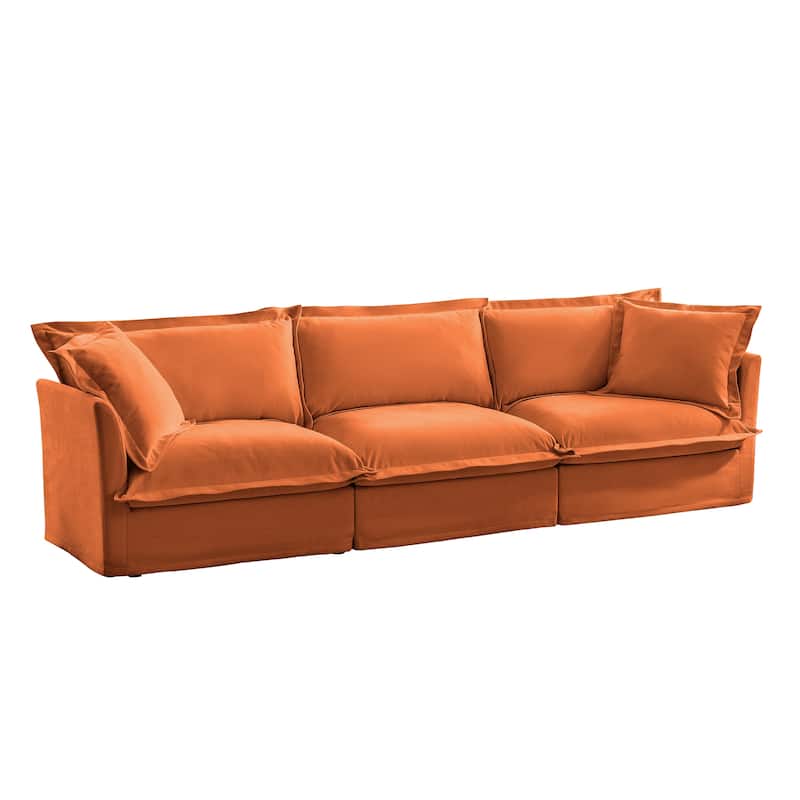 120" Chenille 4-Seater Sofa, Multiple Pillows for Living Room and Bedroom