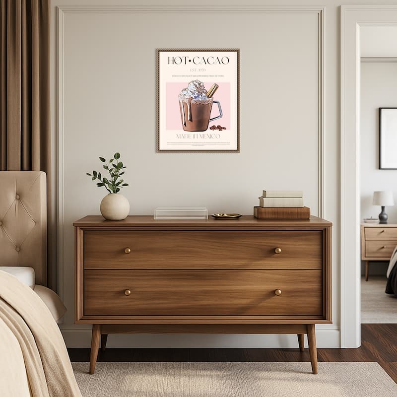 A Mug of Creamy Hot Cacao by Nazma Khokhar (16 x 20 in.), Framed Canvas Wall Art Print