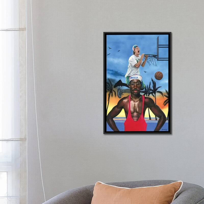 iCanvas "White Men Can't Jump" by Manasseh Johnson Framed Canvas Print