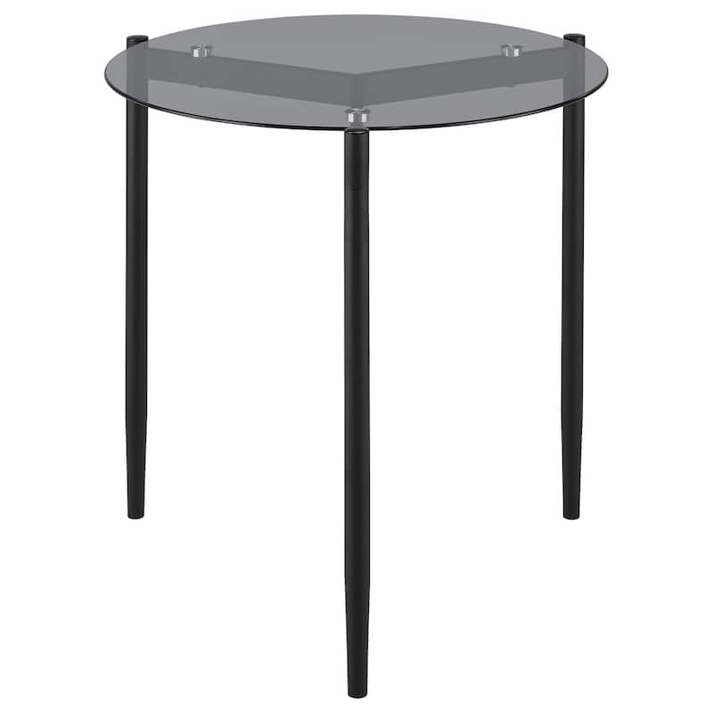 Rosalie Round Smoked Glass Top End Table Sandy Black