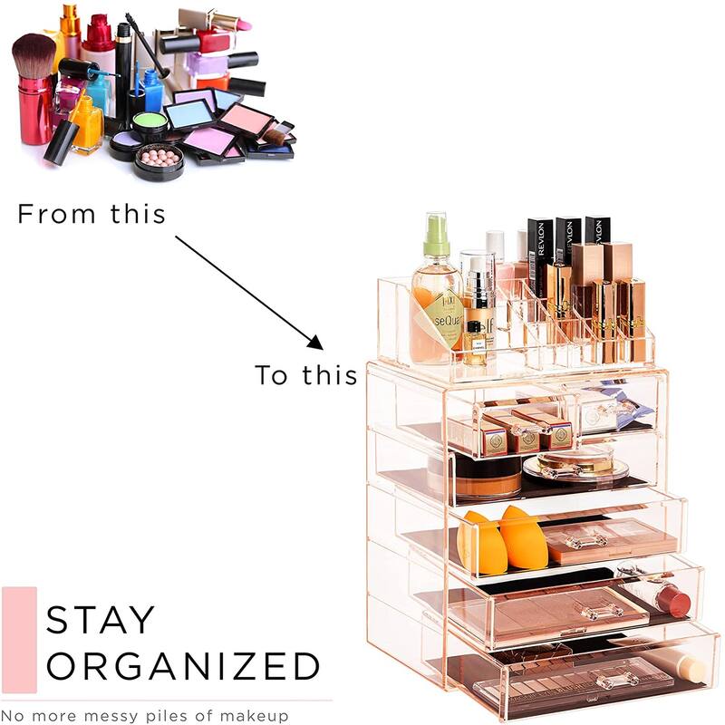 Sorbus Cosmetic Makeup and Jewelry Storage Case Display - Spacious Design - Vanity and Countertop (4 Large, 2 Small Drawers)