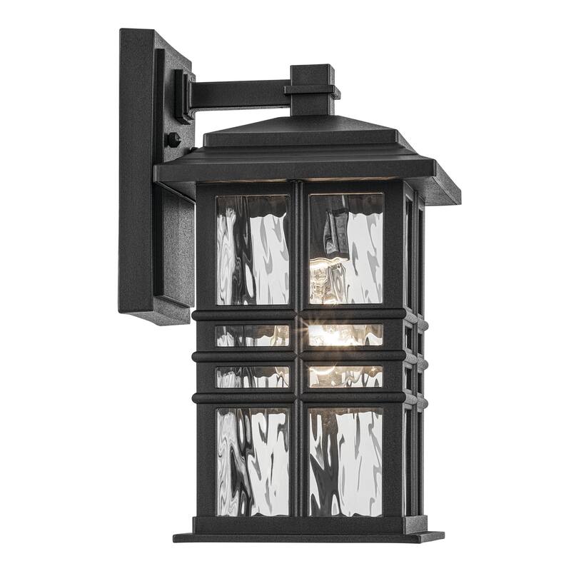 Kichler Lighting Beacon Square 12 in. 1-Light Textured Black Outdoor Wall Sconce - 12 in