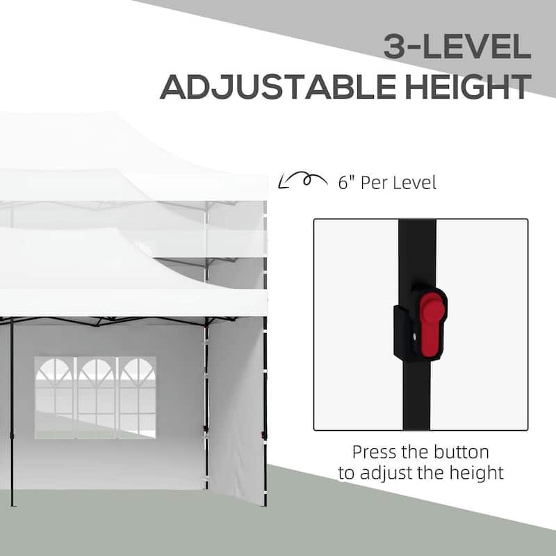 9.5'x28' Pop Up Canopy Tent,Height Adjustable,Carry Bag and Sand Bags