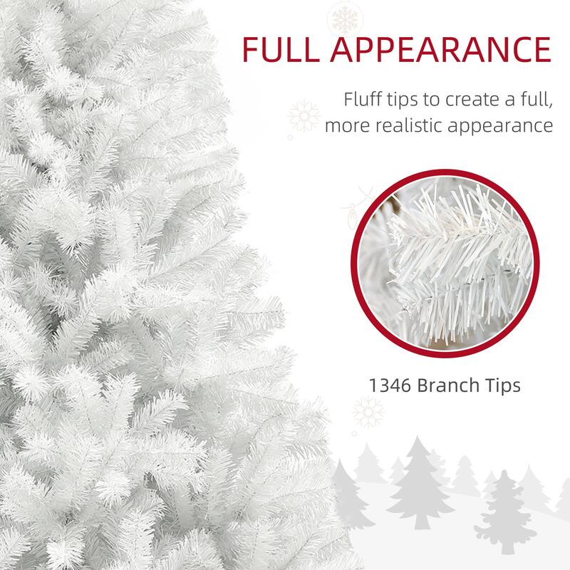 7.5ft Tall Christmas Tree with Realistic Molded Branches and Easy Assembly, Unlit Xmas Tree for Home Office Holiday Decor