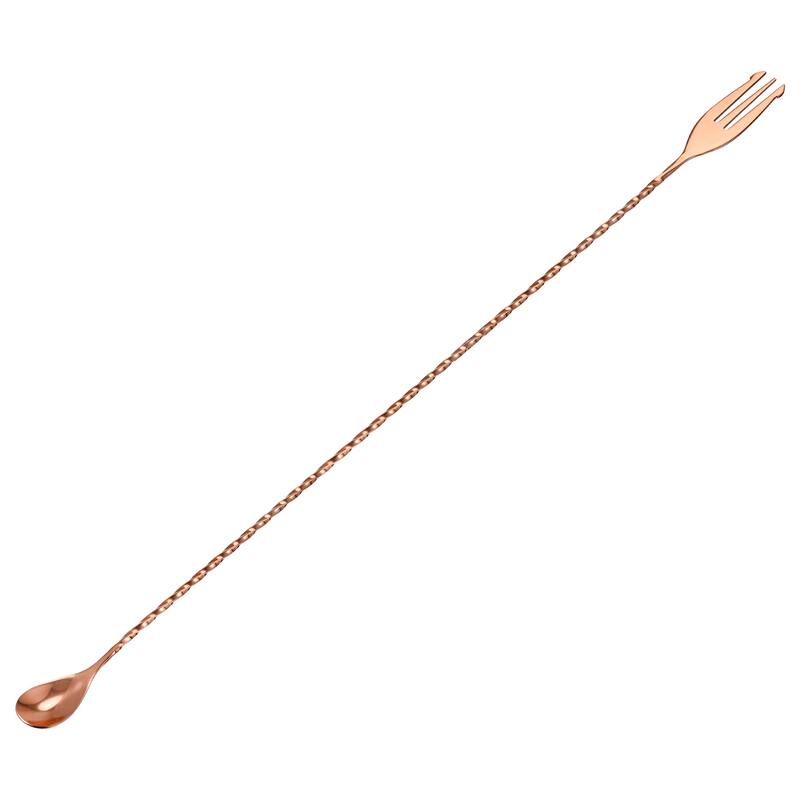 Bar Mixing Spoon, Stainless Steel Cocktail Spoon 16 Inch Spiral - Rose Gold