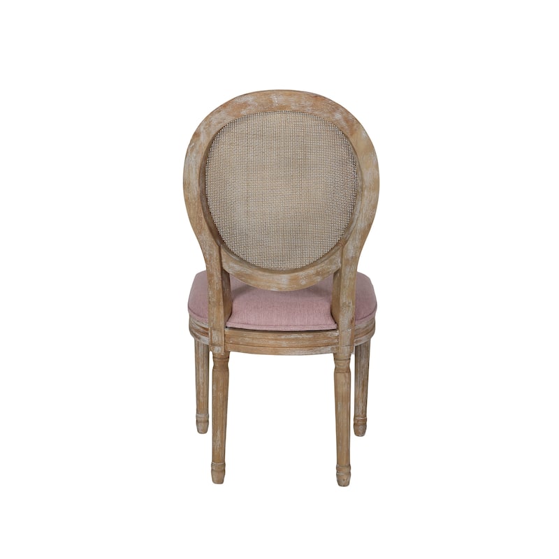 Epworth Wooden Dining Chair with Wicker and Fabric Seating (Set of 2) by Christopher Knight Home