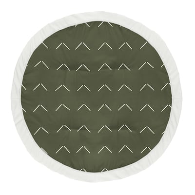 Sweet Jojo Designs Dark Green Boho Arrow Boy Girl Baby Tummy Time Playmat Hunter Sage Ivory Bohemian Gender Neutral Shabby Chic