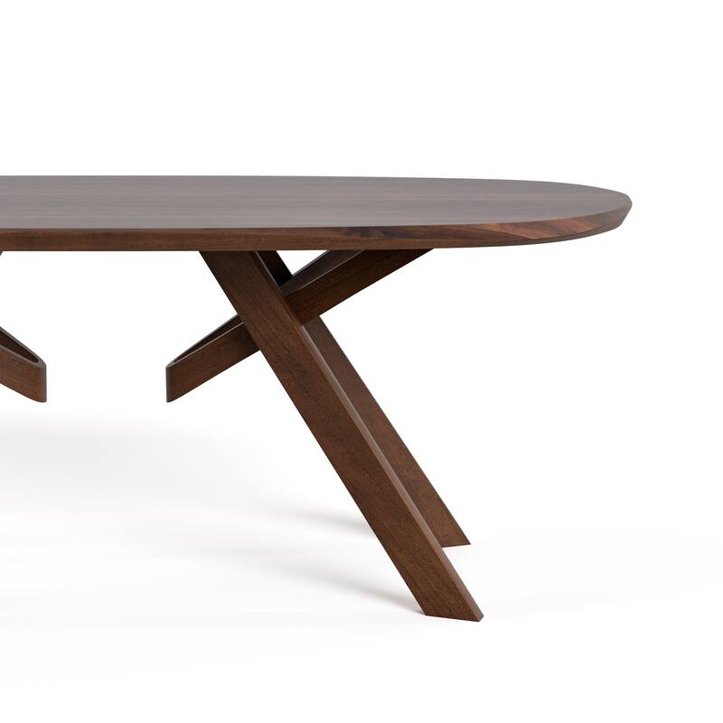 Furniture of America Abigail VI Mid-Century Modern 5-Piece Walnut Solid Wood Dining Set