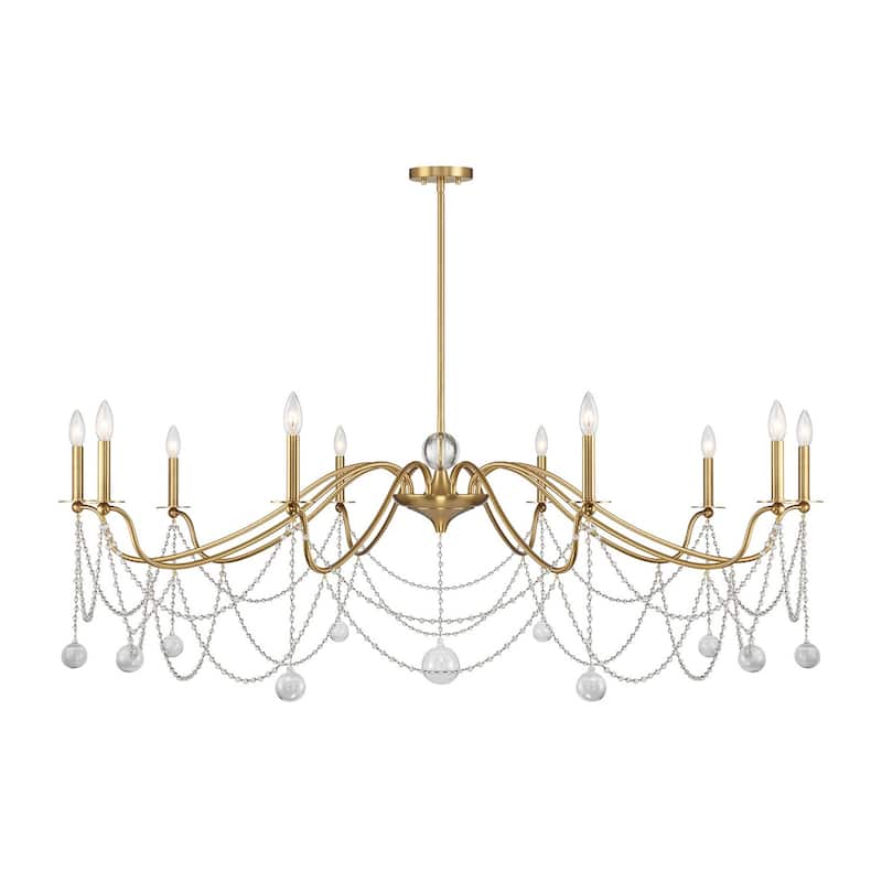 Mariposa 10-Light Chandelier in Warm Brass
