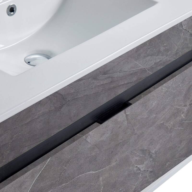 Fine Fixtures - Wall Mount Bathroom Vanity And Sink, Knob Free Design - Alpine Collection -