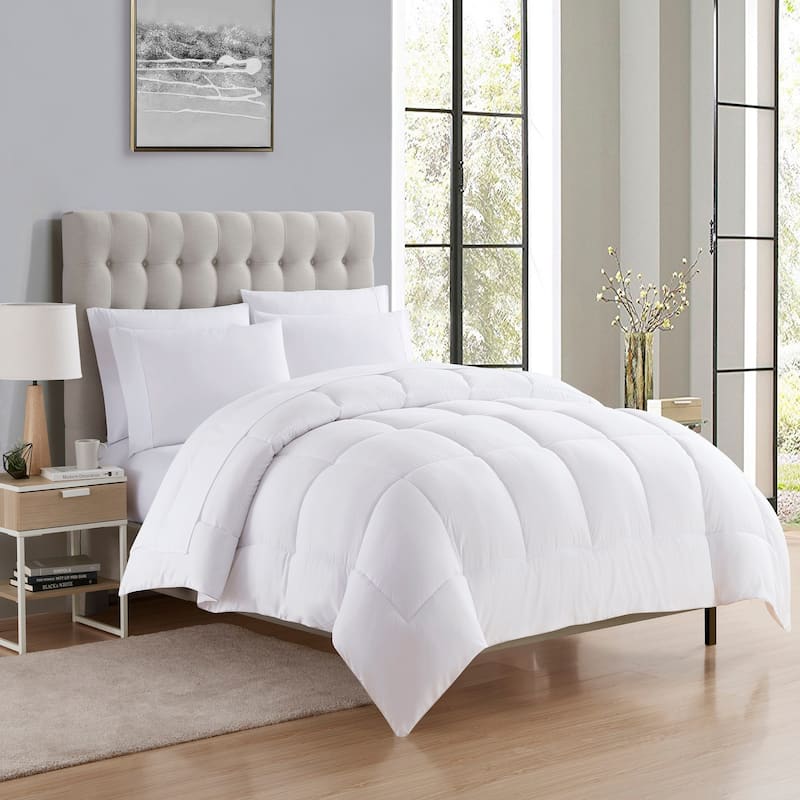 Sweet Home Collection Luxury Solid Bed-In-a-Bag with Sheet Set - White - King