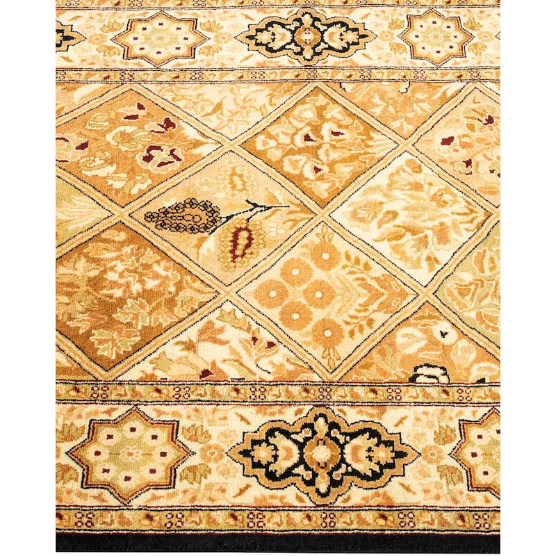 Overton Hand Knotted Wool Traditional Oriental Brown Runner