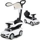 preview thumbnail 3 of 48, Gymax 3-in-1 Toddler Push Car w/Adjustable Canopy Under Seat Storage White