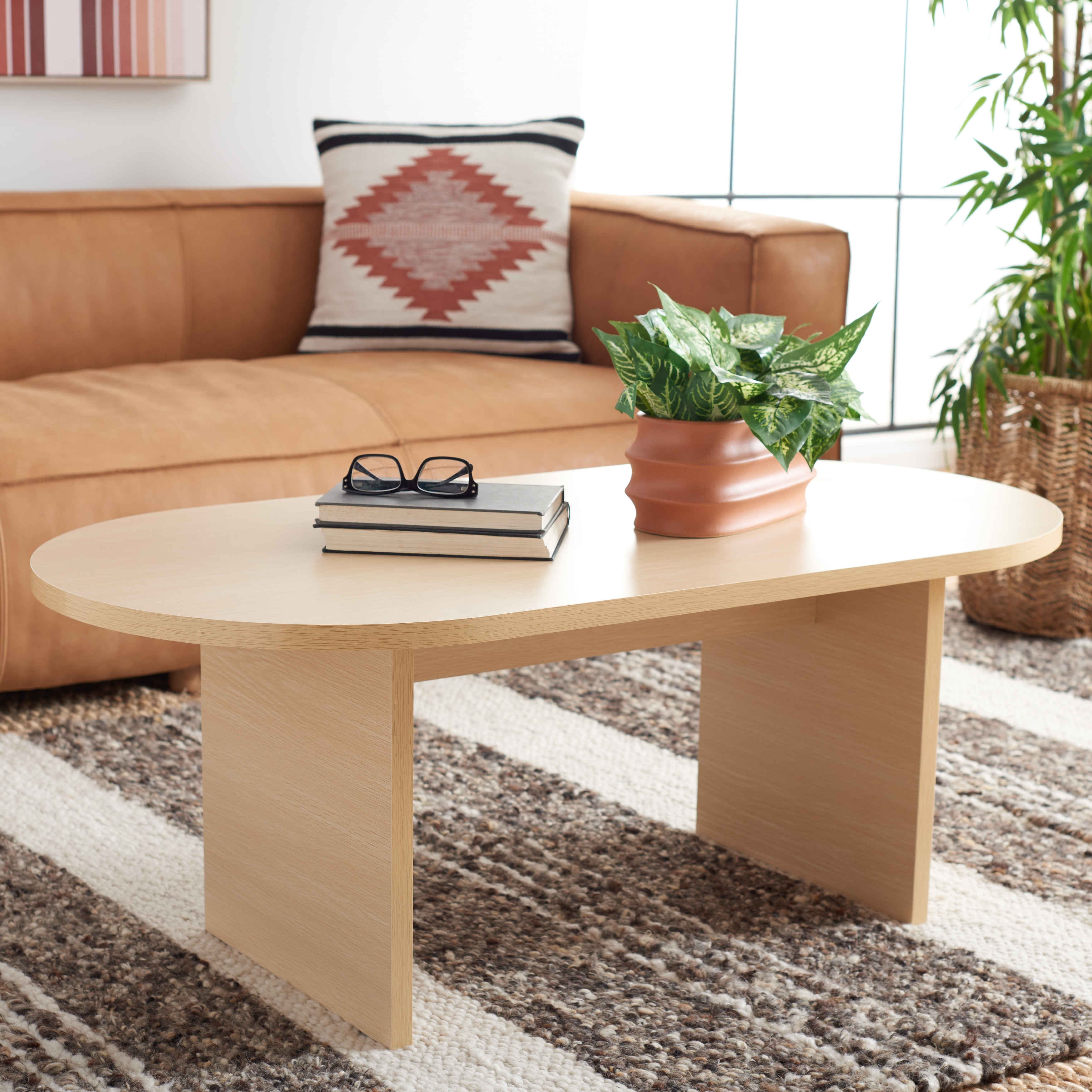 SAFAVIEH Gulzada Scandinavian Wood Coffee Table, 47.25-Inch - 47Wx24Dx18H