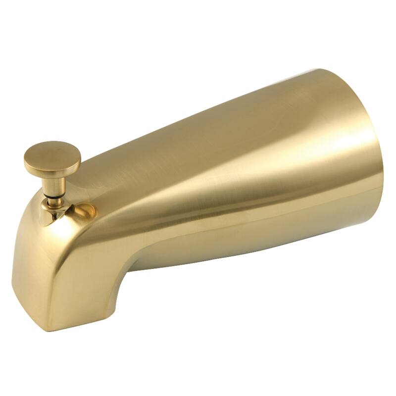 Made To Match 5-1/4 Inch Zinc Tub Spout with Diverter - Brushed Brass
