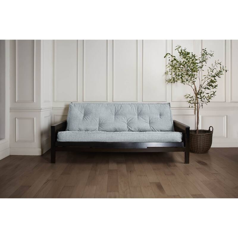 Sorra Home Indoor Houndstooth Futon Mattress - McKittrick Mist/75 x 54 x 12 in - Full