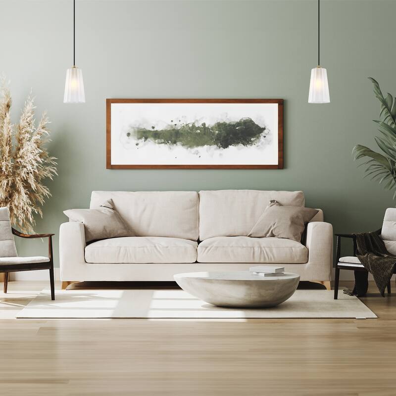 Liana 60 Watt 1-Light Brushed Gold Glam Pendant Light with Etched Glass Shade - 9.75