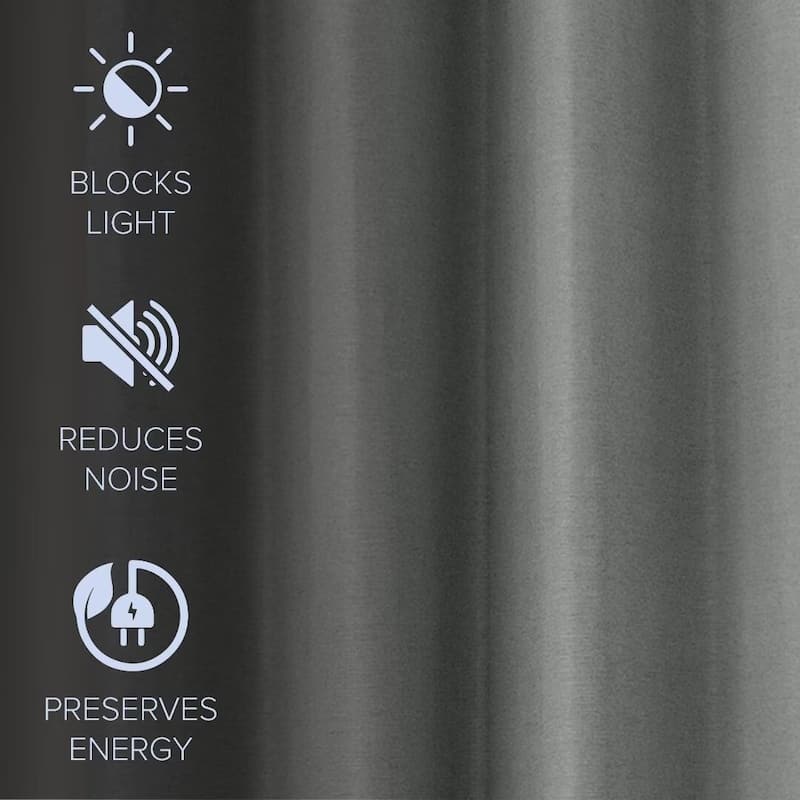 Blackout Brushed Textured Grommet Curtain Pair(2 Panels)