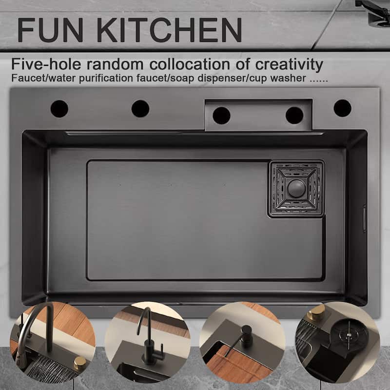 29.5" Rectangle Undermount Single Bowl Stainless Steel Kitchen Sink