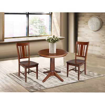30" Round Top Pedestal Dining Table - With 2 San Remo Chairs
