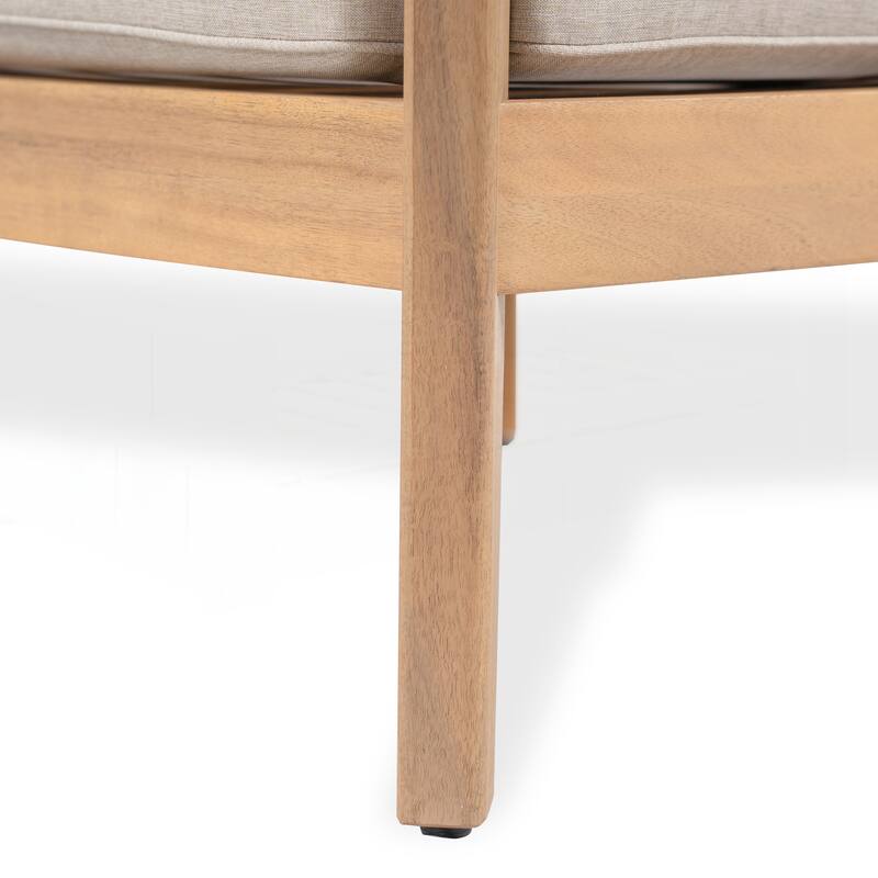 Acacia Wood Club Chair With Seat Cushion