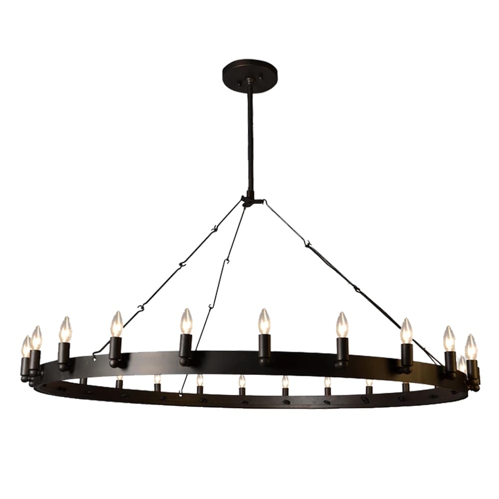 Annecy 60 in. 24 Light Waggon Wheel Chandelier