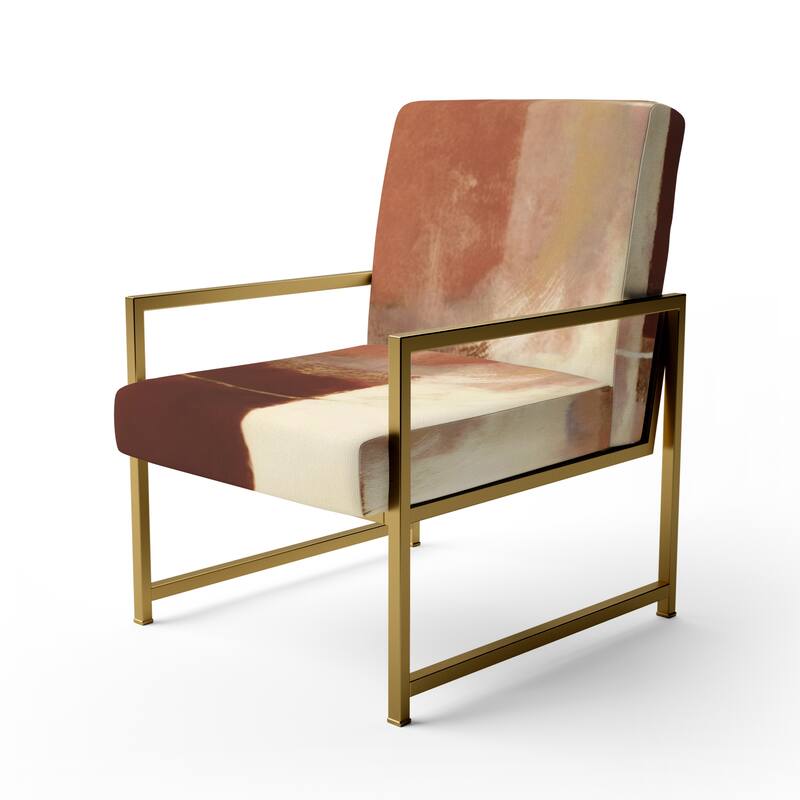 Designart "Chocolate Brown Elementary III" Upholstered Abstract Accent Chair and Modern & Contemporary Arm Chair