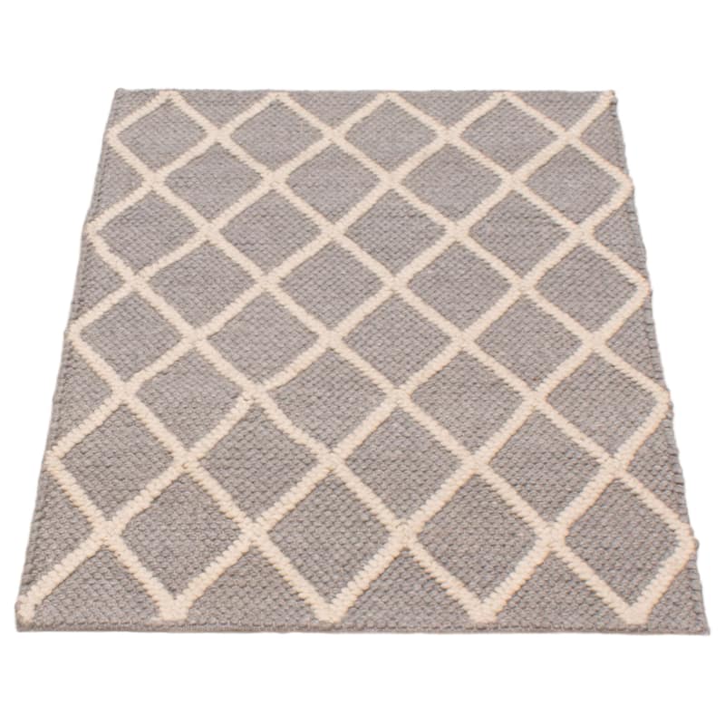 ECARPETGALLERY Braided Weave Sienna Grey Wool Rug - 3'4 x 5'0