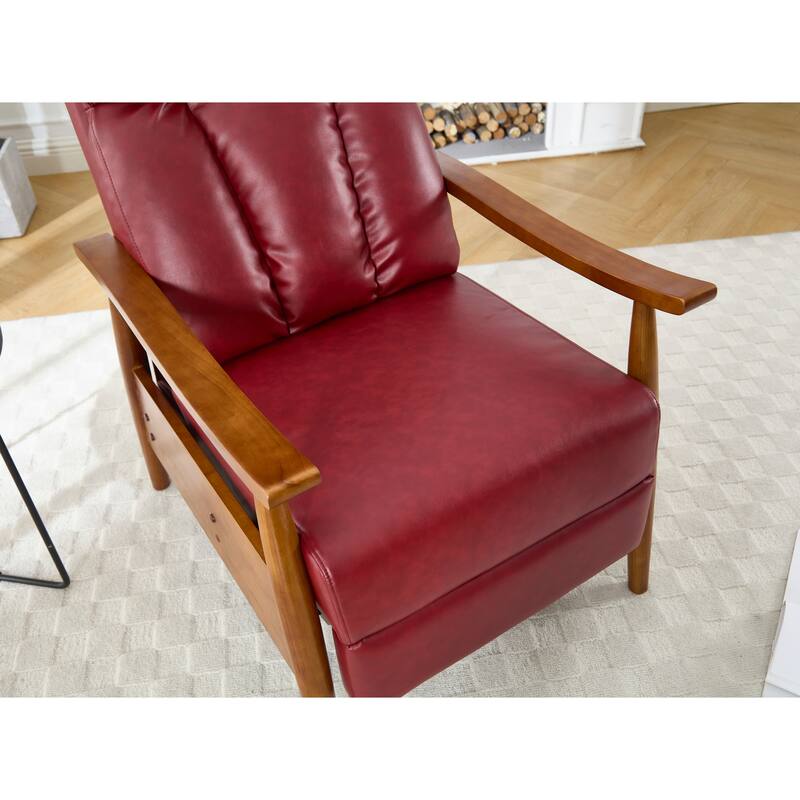 Modern 26.38" Upholstered Adjustable Chaise Lounge Chair with Wood Frame for Living Room