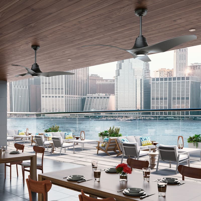 Hunter Arwen 60" ENERGY STAR Outdoor Ceiling Fan with LED Light and Handheld Remote - Damp Rated!