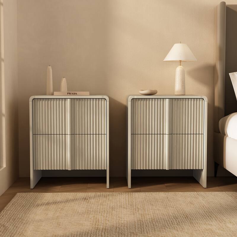 Novara 22 In 2 Drawer Bedroom Nightstand