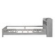preview thumbnail 6 of 6, Wooden Twin Size Platform Bed Frame with LED Light and Storage Headboard, Grey