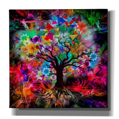 Epic Graffiti 'Kaleidoscope Tree Black' Canvas Wall Art