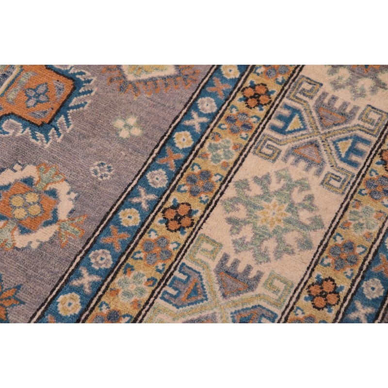 Rustic Kazak Adriel Gray/Natural Wool Rug - 8'3'' x 10'1''
